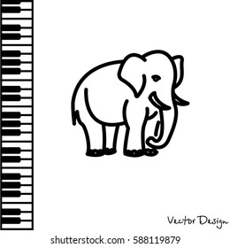 Web line icon. Elephant; wild animals