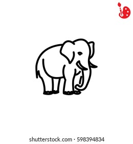 Web line icon. Elephant; wild animals