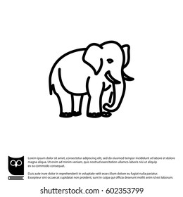 Web line icon. Elephant; wild animals