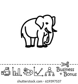 Web line icon. Elephant; wild animals