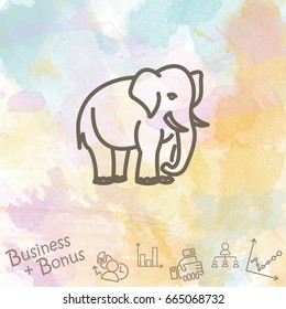 Web line icon. Elephant; wild animals