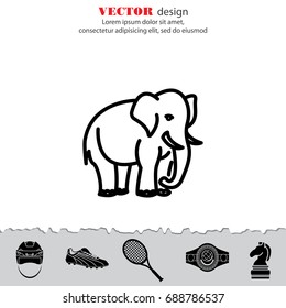 Web line icon. Elephant; wild animals