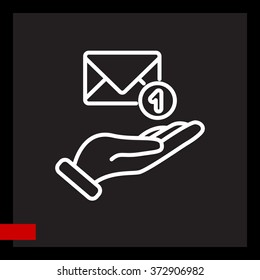 Web line icon. E-mail (letter) in hand