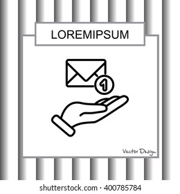 Web line icon. E-mail (letter) in hand