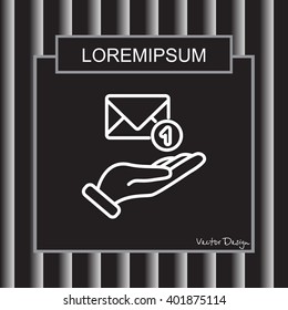 Web line icon. E-mail (letter) in hand