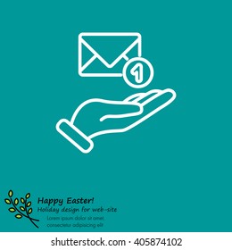 Web line icon. E-mail (letter) in hand