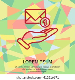 Web line icon. E-mail (letter) in hand