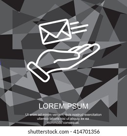 Web line icon. E-mail (letter) in hand