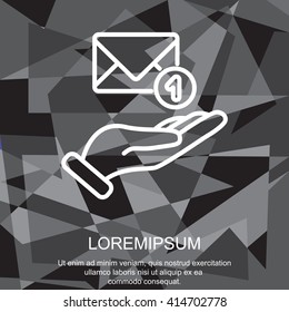 Web line icon. E-mail (letter) in hand