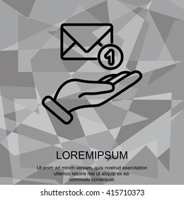 Web line icon. E-mail (letter) in hand