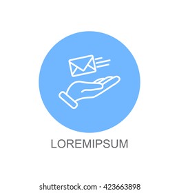 Web line icon. E-mail (letter) in hand