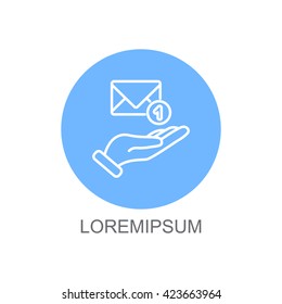 Web line icon. E-mail (letter) in hand