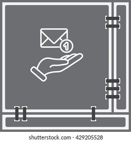 Web line icon. E-mail (letter) in hand