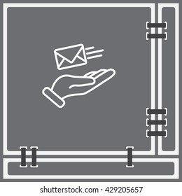 Web line icon. E-mail (letter) in hand