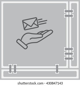 Web line icon. E-mail (letter) in hand