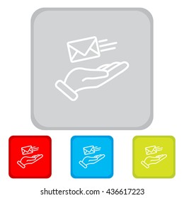 Web line icon. E-mail (letter) in hand