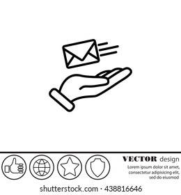 Web line icon. E-mail (letter) in hand