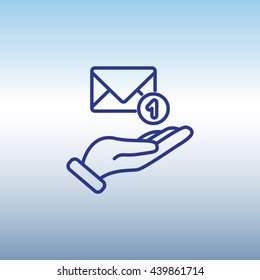 Web line icon. E-mail (letter) in hand