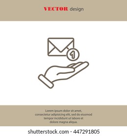 Web line icon. E-mail (letter) in hand