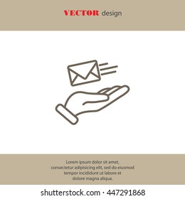 Web line icon. E-mail (letter) in hand