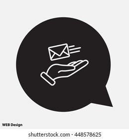 Web line icon. E-mail (letter) in hand