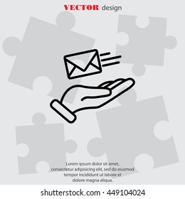 Web line icon. E-mail (letter) in hand