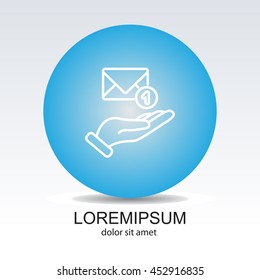 Web line icon. E-mail (letter) in hand