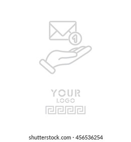 Web line icon. E-mail (letter) in hand