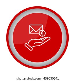 Web line icon. E-mail (letter) in hand