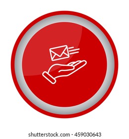 Web line icon. E-mail (letter) in hand