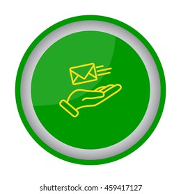 Web line icon. E-mail (letter) in hand
