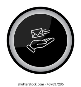 Web line icon. E-mail (letter) in hand