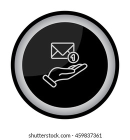 Web line icon. E-mail (letter) in hand