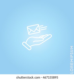 Web line icon. E-mail (letter) in hand