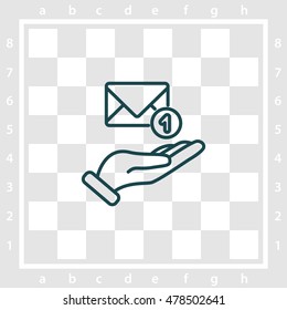 Web line icon. E-mail (letter) in hand