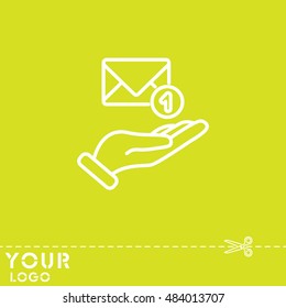 Web line icon. E-mail (letter) in hand