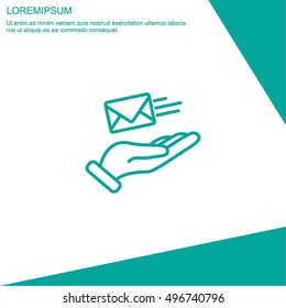 Web line icon. E-mail (letter) in hand
