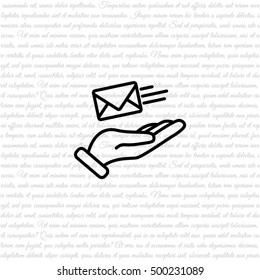 Web line icon. E-mail (letter) in hand