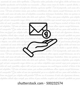 Web line icon. E-mail (letter) in hand