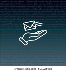 Web line icon. E-mail (letter) in hand