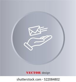 Web line icon. E-mail (letter) in hand