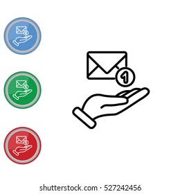 Web line icon. E-mail (letter) in hand