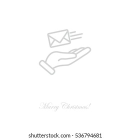 Web line icon. E-mail (letter) in hand