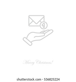 Web line icon. E-mail (letter) in hand