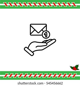 Web line icon. E-mail (letter) in hand