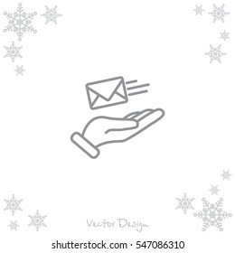 Web line icon. E-mail (letter) in hand
