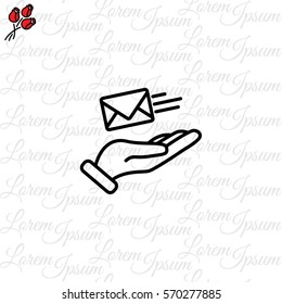 Web line icon. E-mail (letter) in hand