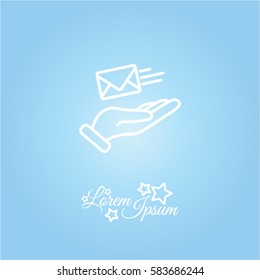 Web line icon. E-mail (letter) in hand