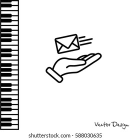 Web line icon. E-mail (letter) in hand