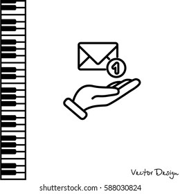 Web line icon. E-mail (letter) in hand